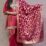 RED SHIMMER ETHNIC FULL SUIT