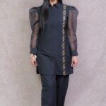 BLACK TISSUE FULL SLEEVES CO-ORD SET