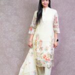CREAM FLOWER PRINT FULL SUIT