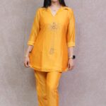 MUSTARD SHIMMER CO-ORD SET