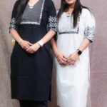 BLACK-WHITE MIRROR KURTA SETS
