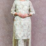 GREEN HI-LOW PATTERN KURTA SET