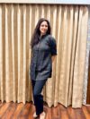 Linen Cotton Geometric Print Short Kurta