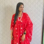 RED COTTON FULL SUIT