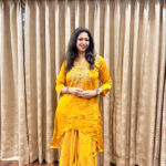 Mustard yellow blend soft silk Intricately block-printed yoke Subtle mirror work  Tapered straight pant with Multi-toned ethnic motif dupatta
