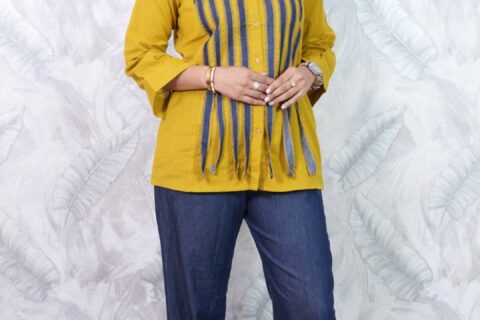 Mustard Yellow Shirt & Denim Co-Ord Set