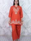 Orange Embroidered Co-Ord Set
