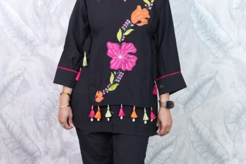 Black Floral Ethnic Set