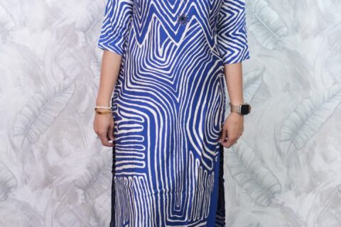 Blue Printed Kurta Set