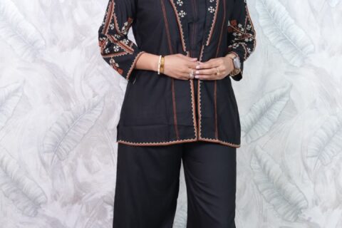 Black Embroidered Ethnic Set
