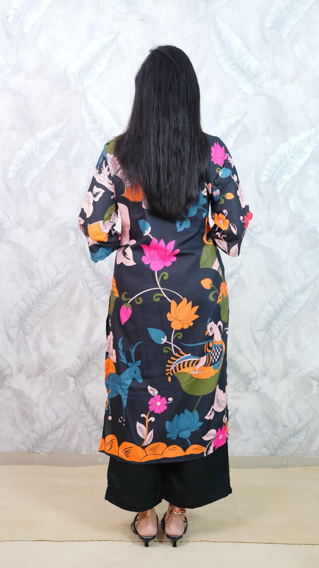 Printed Deer Floral Kurta Set - Image 5