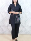 Black Floral Embroidered Co-Ord Set