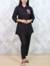 Black Casual Shirt Style Co-ord Set