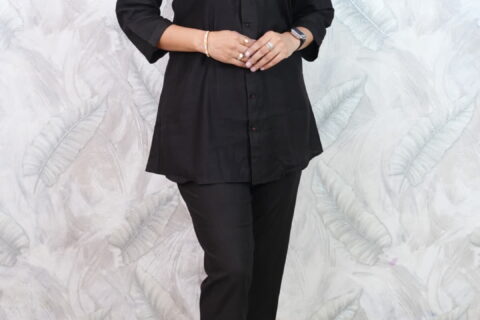 Black Casual Shirt Style Co-ord Set