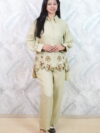 Beige Floral Embroidered Western Set