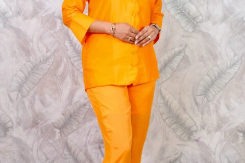 Women’s Orange Blazer Co-Ord Set | Blazer & Pants