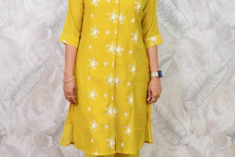 Women’s Green Floral Printed Kurta Pant Set | Printed Kurta & Pants
