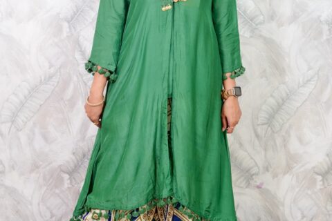 Women’s Green Embroidered Elegant Ethnic Wear