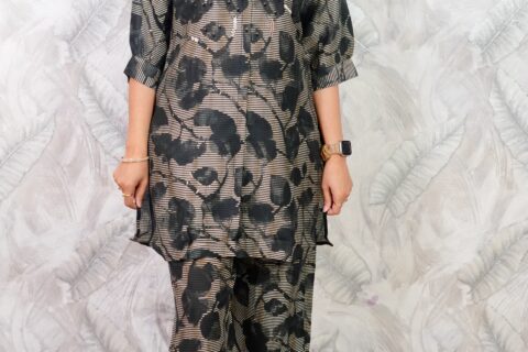 Black Printed Co-Ord Set for Women