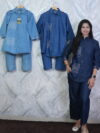 Pankh The Wings Women's Premium Denim Co-Ord Set | Embroidered Shirt & Straight Pant | Casual & Office Wear