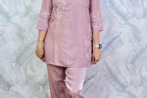 Blush Pink Embroidered Co-ord Set