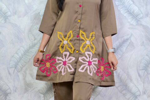 Olive Embroidered Co-ord Set