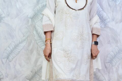 Ivory Embroidered Suit Set