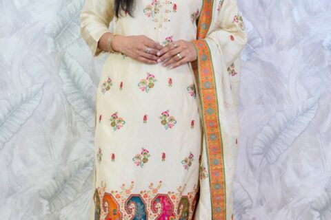 Ivory Printed Suit Set