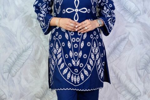 Navy Blue Printed Co-ord Set