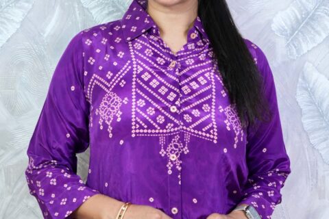 Purple Printed Women Shirt