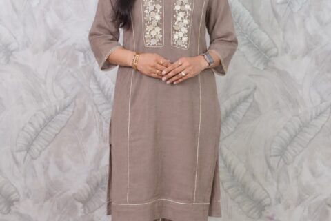Elegant Floral Embroidered Ethnic Wear