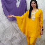 PURPLE/MANGO COLOUR ETHNIC CO-ORD SET