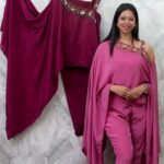 MAROON/GAJARI PONCHU PATTERN