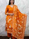 ORANGE FULL SUIT WITH WHITE BEADS