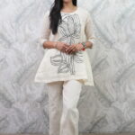 WHITE MUL COTTON WITH THREAD WORK