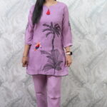 PURPLE MUL-CHANDERI CO-ORD SET