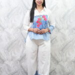 White N Blue Co-ord Set