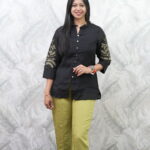 OLIVE PANT WITH BLACK SHIRT