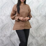 BLACK PANT WITH BROWN SHIRT