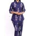 Royal Blue Leaf Co-ord Set
