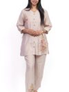 Beige Thread Work Co-ord Set