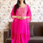 Hot Pink Kaftan with Skirt