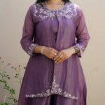 Dark Lavender Outfit with Long Jacket