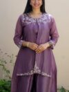 Dark Lavender Outfit with Long Jacket
